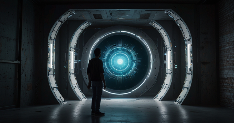 Magic Techno Portal in Wall: A Gateway to a New Reality